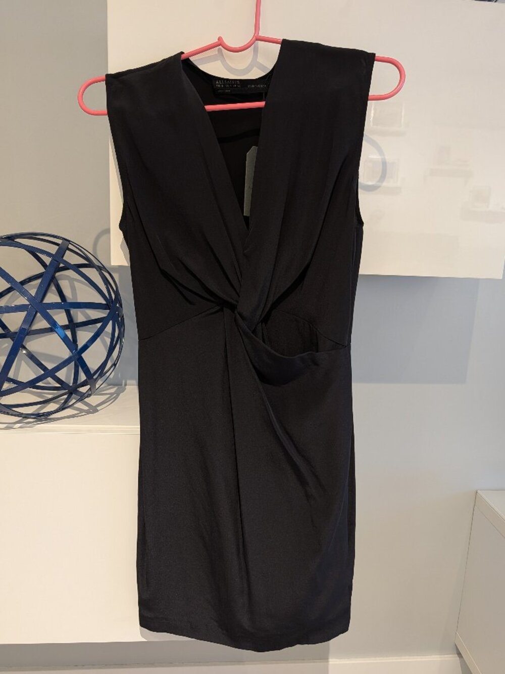 All Saints Black Silk Dress